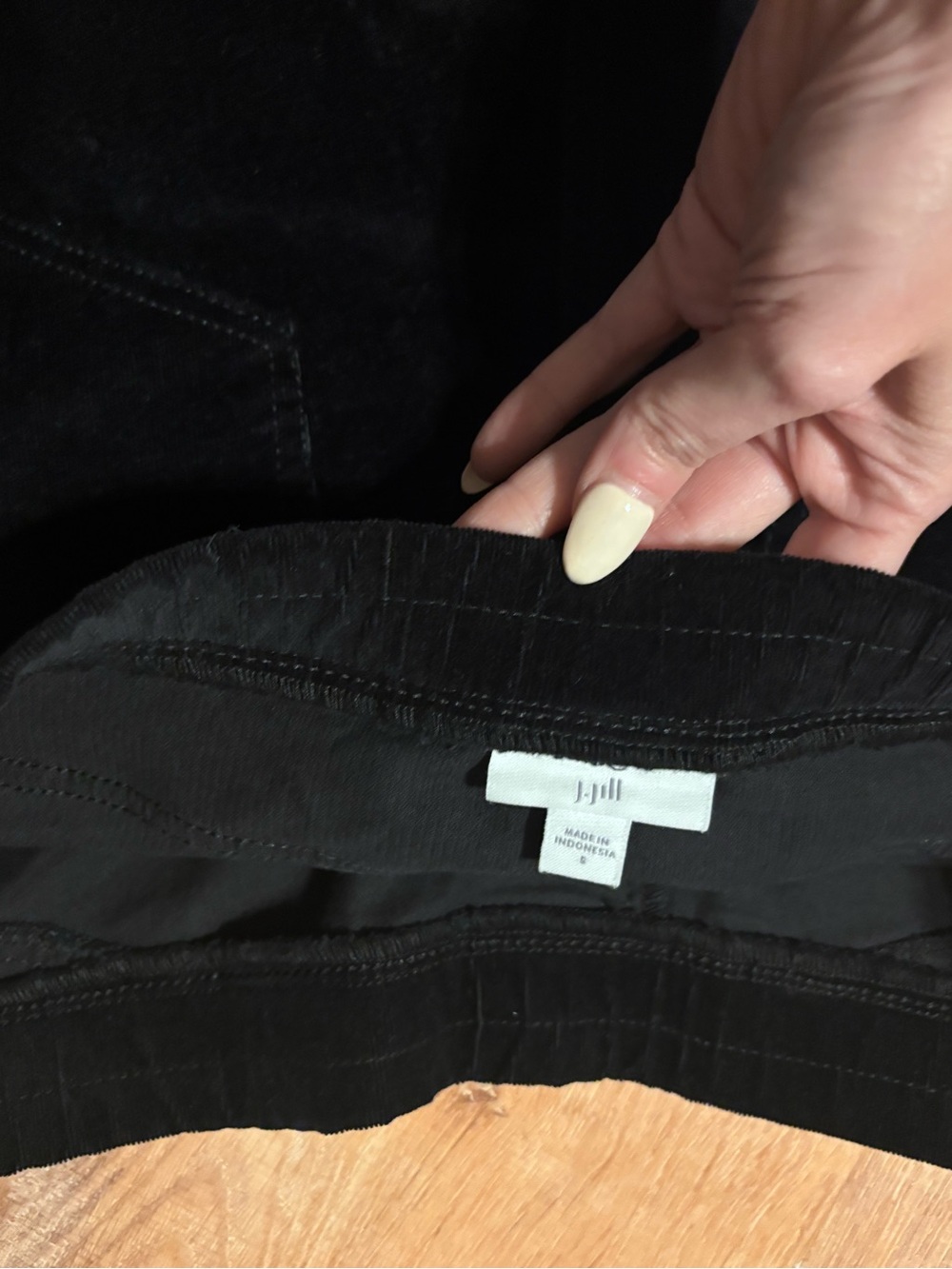 J. Jill black straight pull-on velvet like pants NWT SMALL - Picture 6 of 12